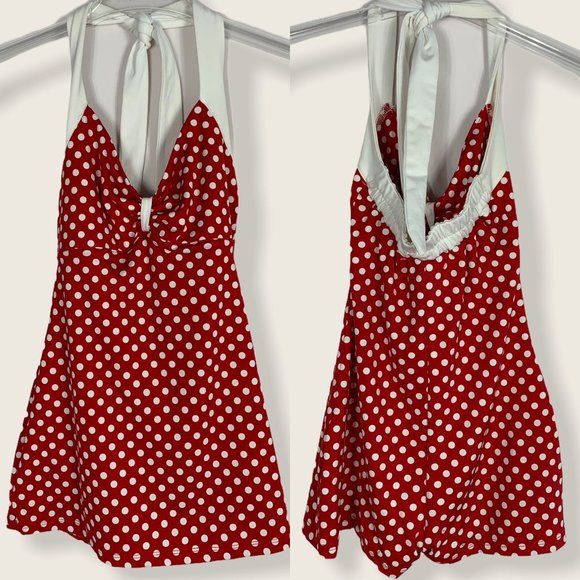 Pinup Couture Other - Pinup Couture Swimsuit Red Polka Dot Halter One